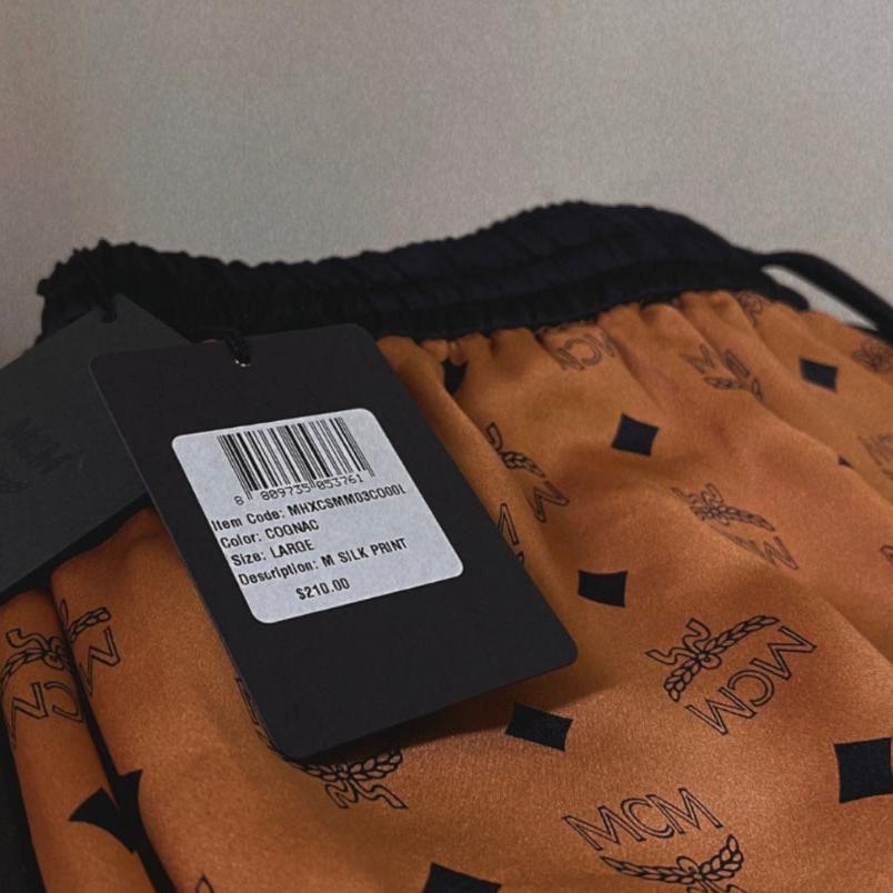 MCM Cognac Silk Sleep Shorts