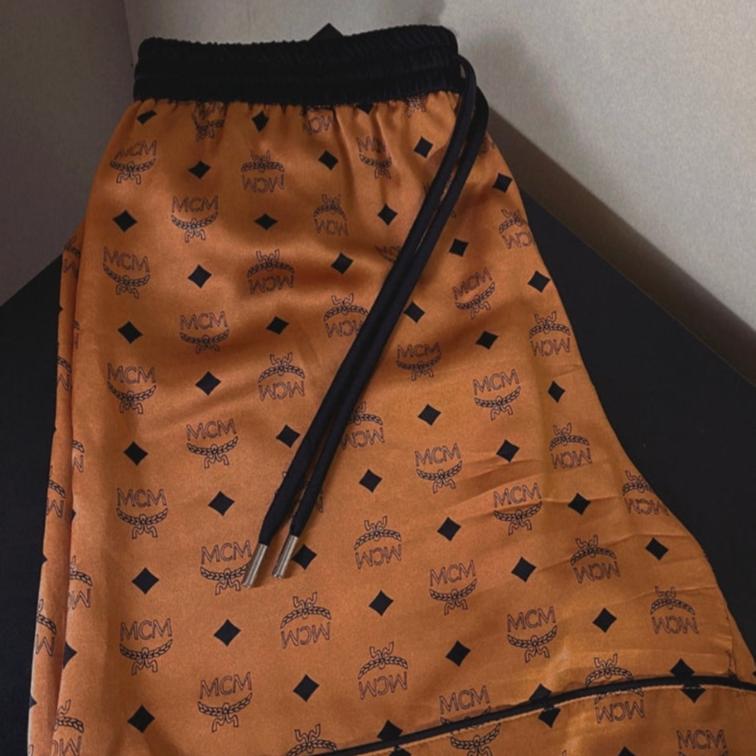 MCM Cognac Silk Sleep Shorts