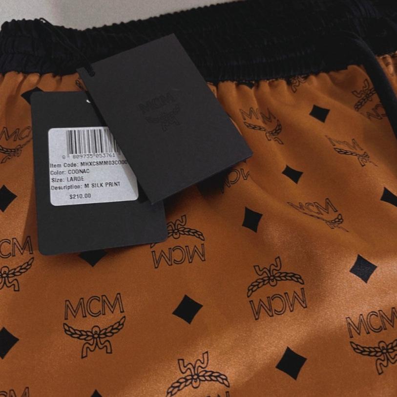 MCM Cognac Silk Sleep Shorts